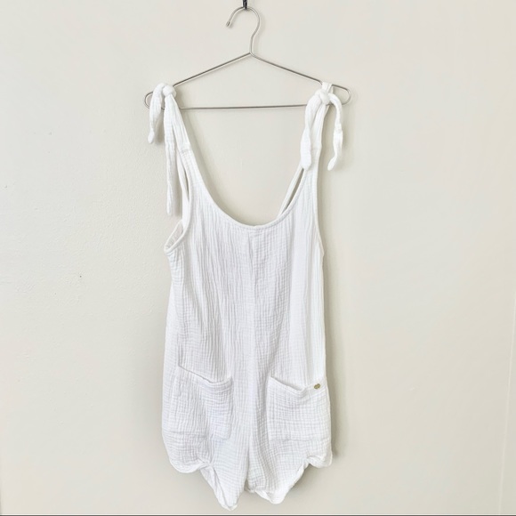 Billabong Other - | billabong • white beachy adjustable tie shoulder romper coverup |